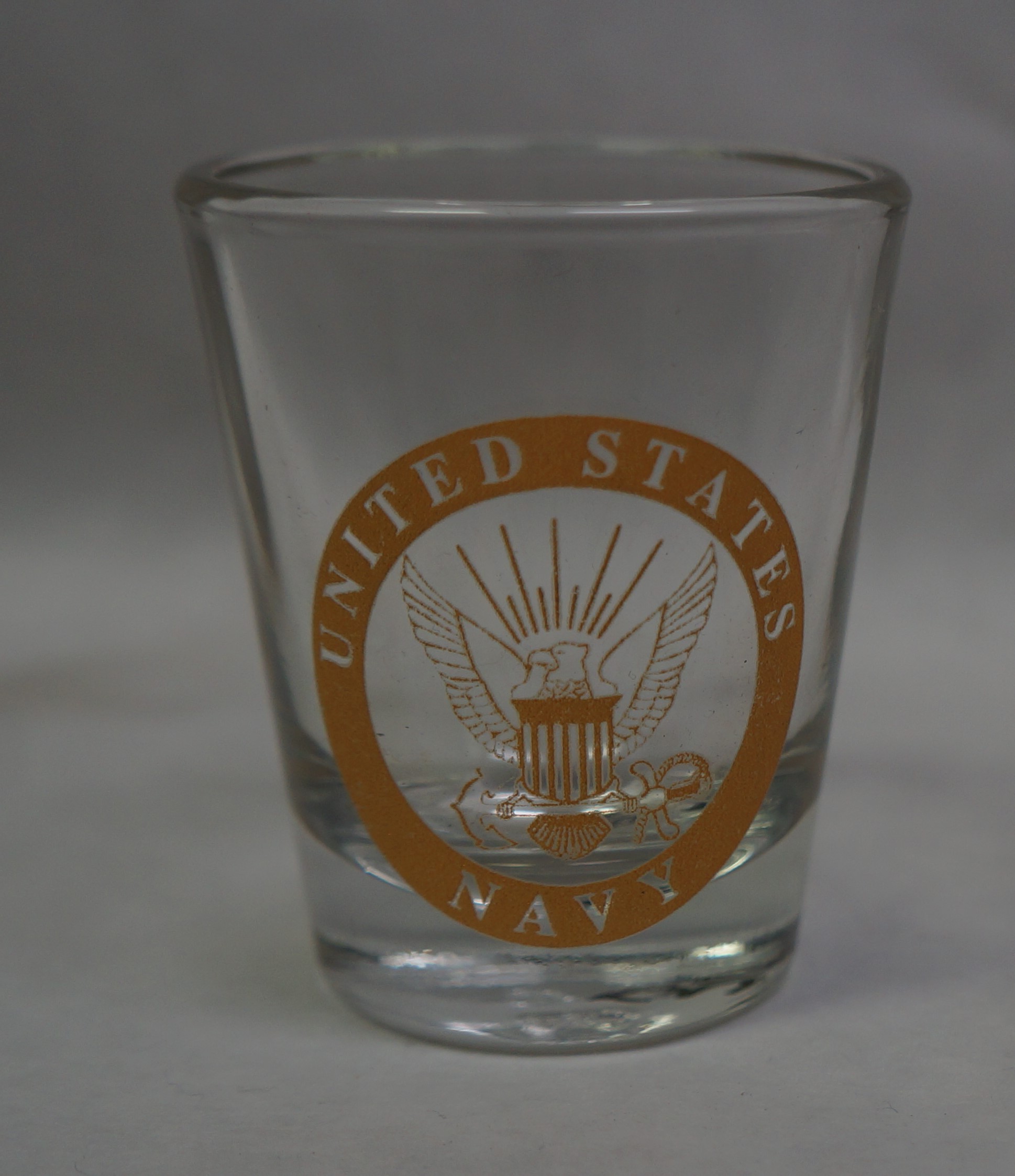 Shot Glass- Navy Clear glass 2oz