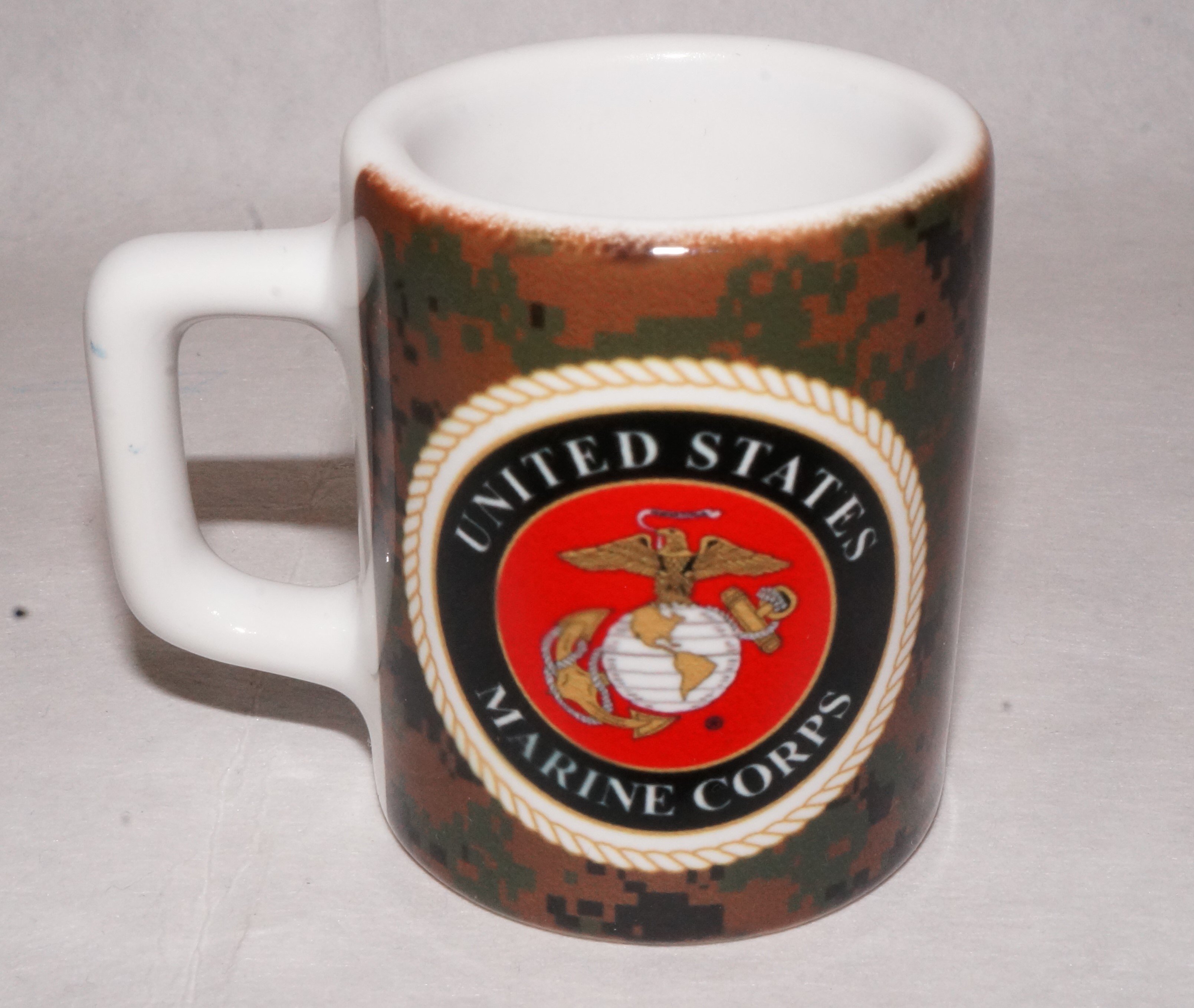 Shot Glass- USMC Emblem "Coffee Mug" 2oz