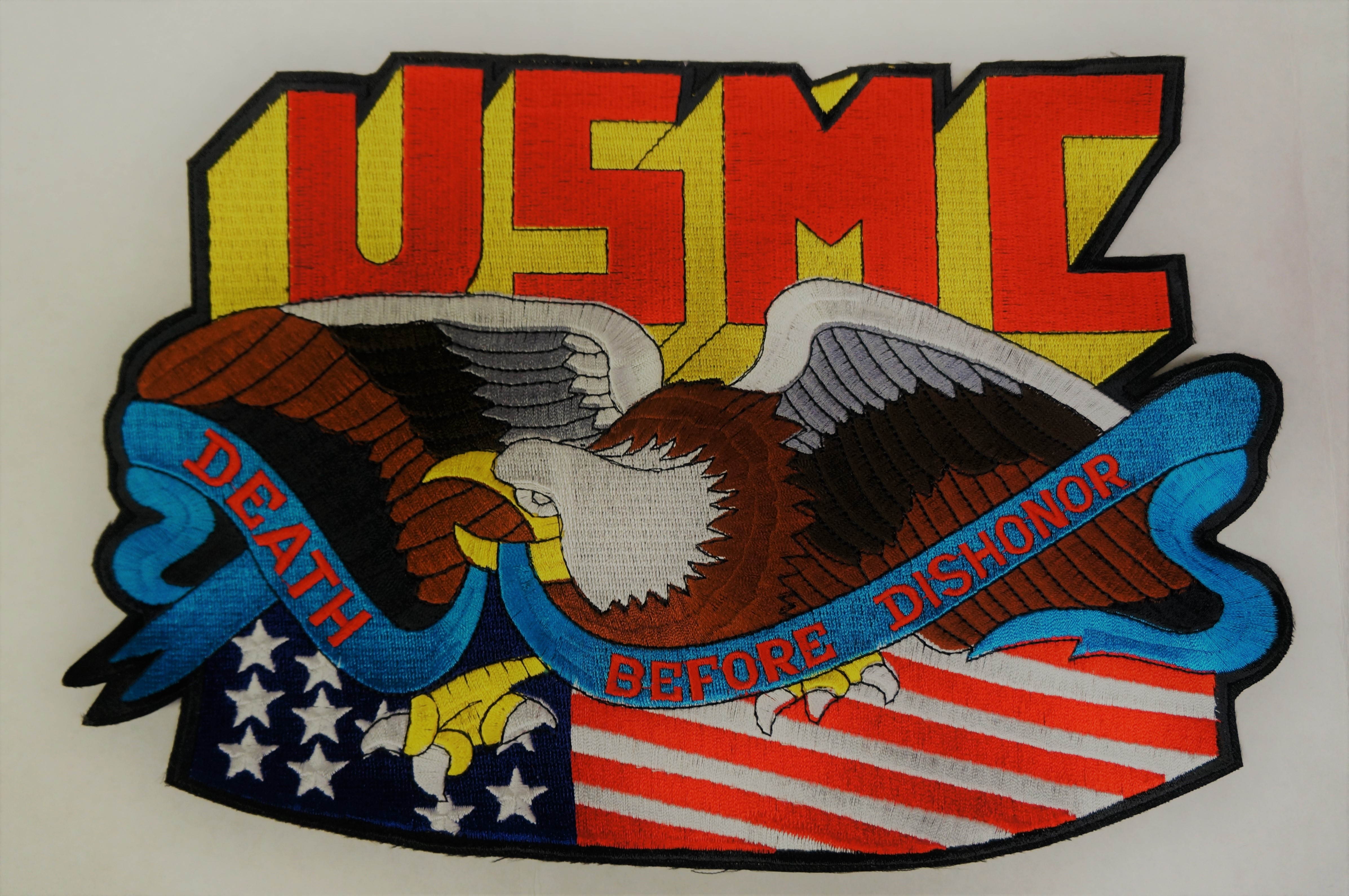 Patch-Embroidered USMC Death Before Dishonor Eagle