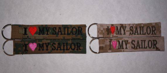 NameTape Keychain-I Heart My Sailor