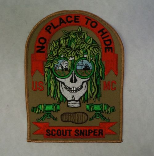PATCH-Embroidered USMC Scout Sniper-No Place To Hide
