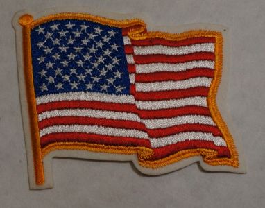 Patch-Embroidered Wavy American Flag