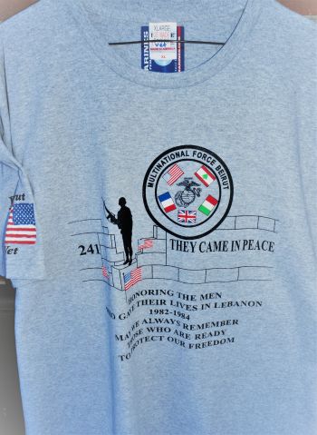 Beirut Vet Memorial T Shirt US MADE Gray