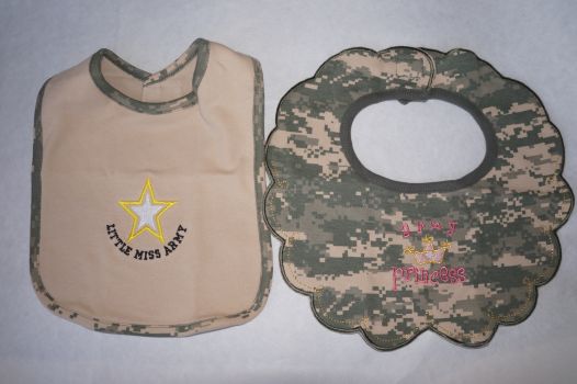 Kids/ Infant-Bib-Army Princess Set of 2