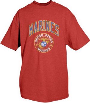 T-Shirt/ Red with Blue Marines and EGA
