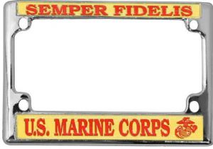 License Plate Frame-MOTORCYCLE-Metal/Semper Fi