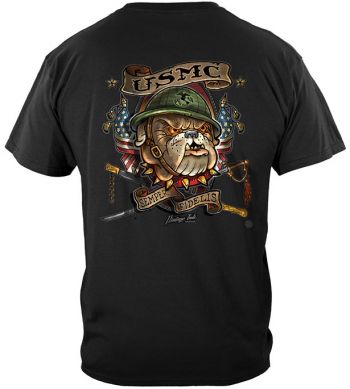 T Shirt USMC Semper Fidelis with Bulldog