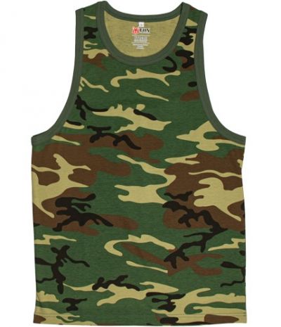 Tank Tops- Woodland Camo, Black or Olive Drab