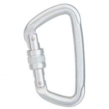 Carabiner-Silver aluminum locking D ring