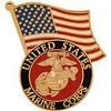 Hat Pin/USMC with Usa Flag