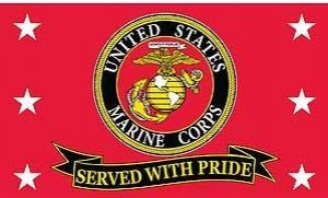 Flag/Served with Pride-USMC 3x5