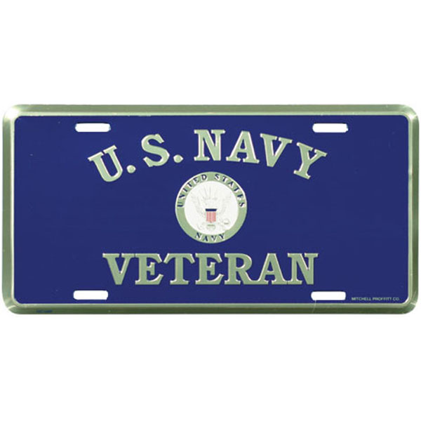 License Plate-Navy Veteran