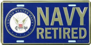 License Plate/ Navy Retired