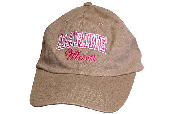 Ball Cap-Marine Mom Khaki with pink 