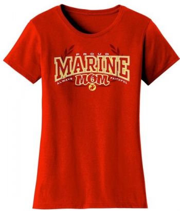 T-Shirt/Womens-Proud Marine Mom-Red