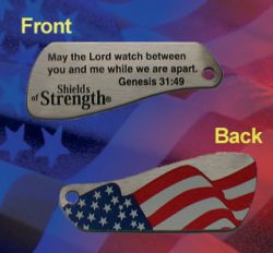 Necklace/USA Flag Tags with Genesis 31.49 (Split)