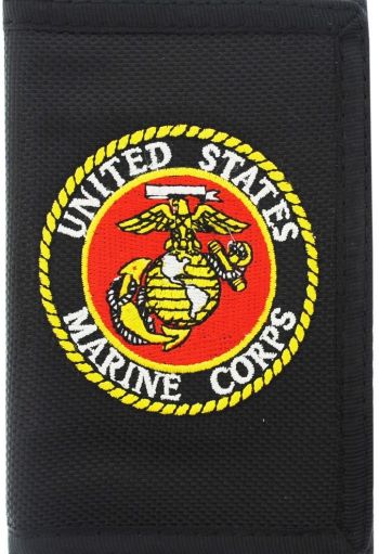 Wallet/Tri Fold/ Black USMC Emblem